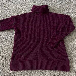Nine West Wine Ribbed Sweater